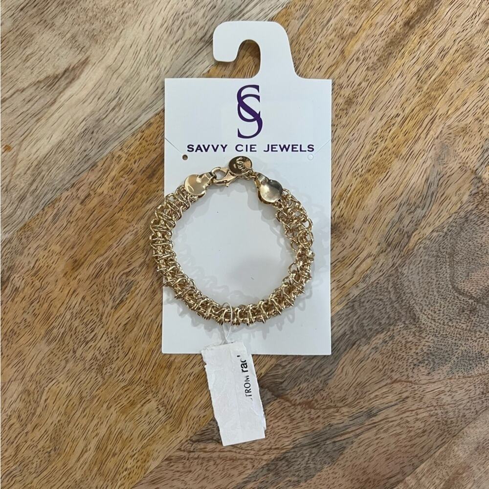 Savvy Cie Jewels Gold Plated Chunky Bracelet, NWT
